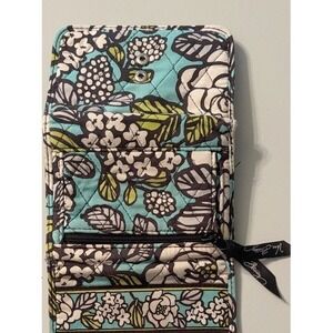 Vera Bradley Floral Quilted Wallet with Blue and Green Accents